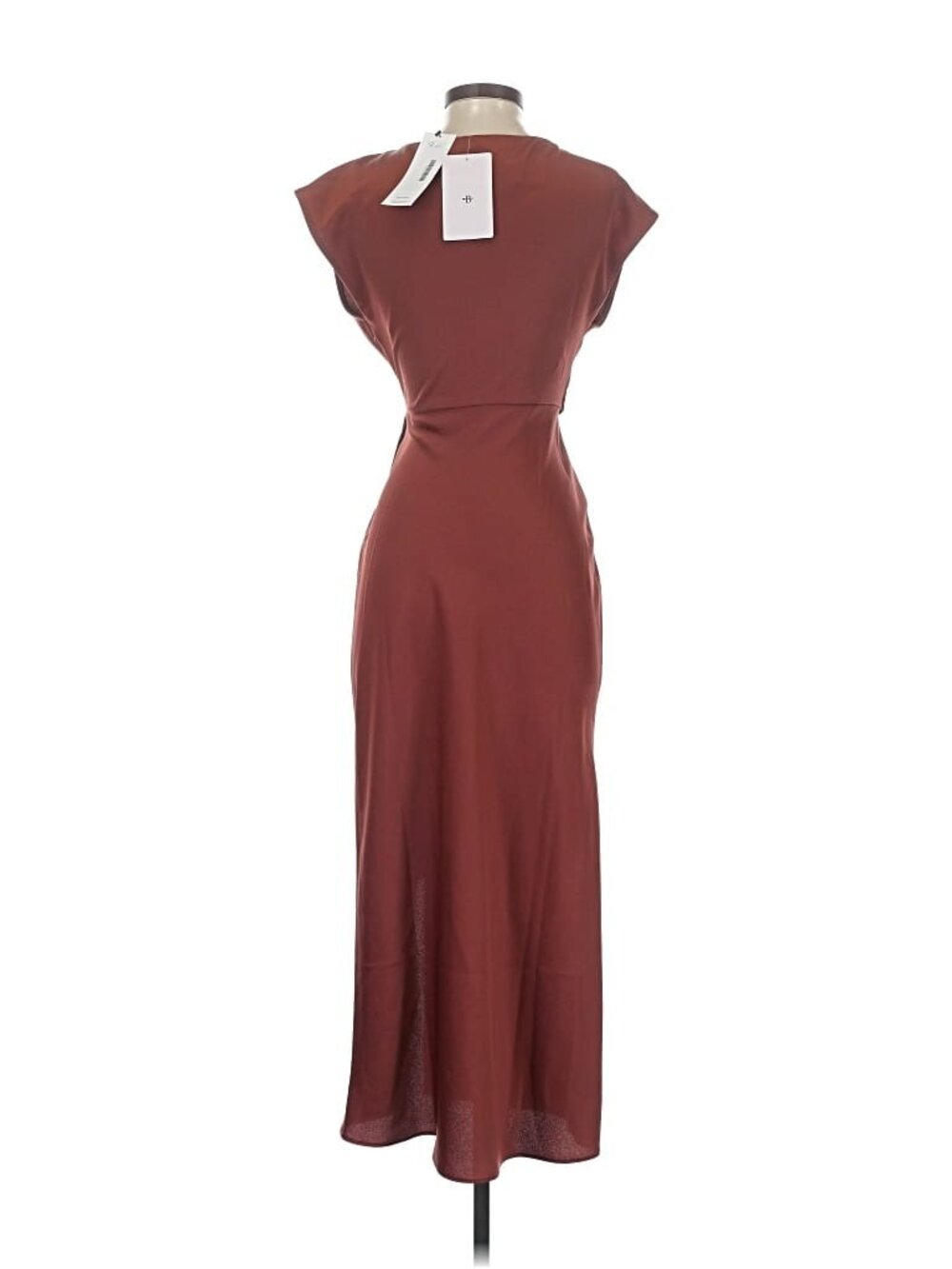 BHLDN Louisa Satin Charmeuse Wrap Midi Dress